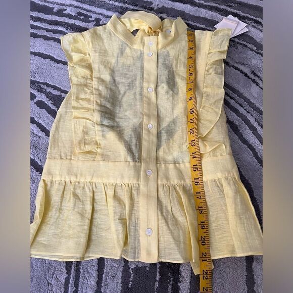 Sandro Backless Ruffled Top Sleeveless Yellow - M - Picture 11 of 15